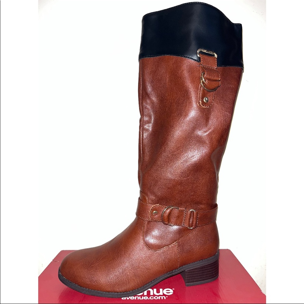 Brown w/ Black Trim Boots - Wide Calf